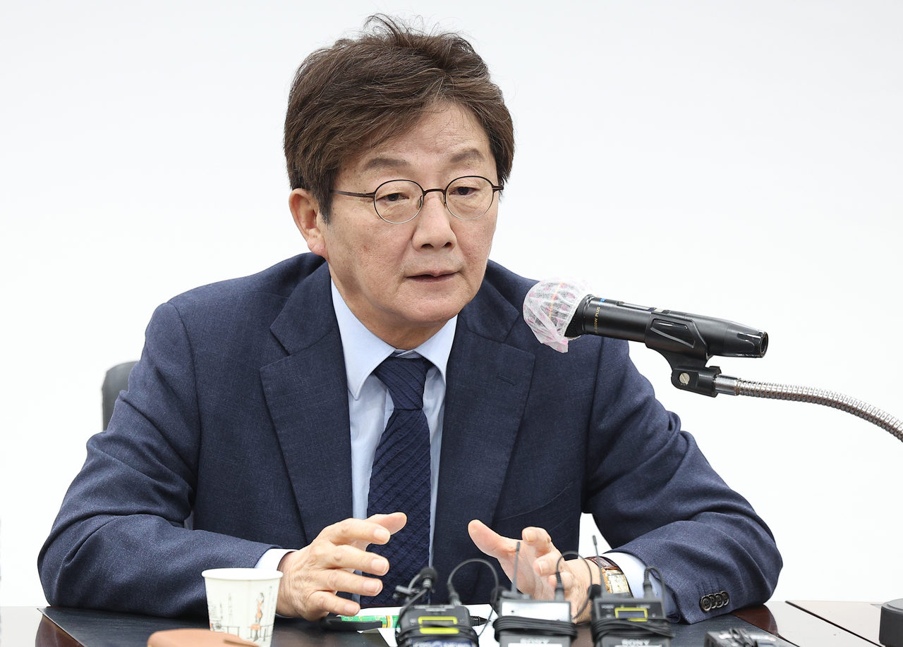 유승민 국민의힘 전 의원이 지난 18일 대구 수성구 범어동 국민의힘 대구시당에서 기자간담회를 하고 있다. [연합]
