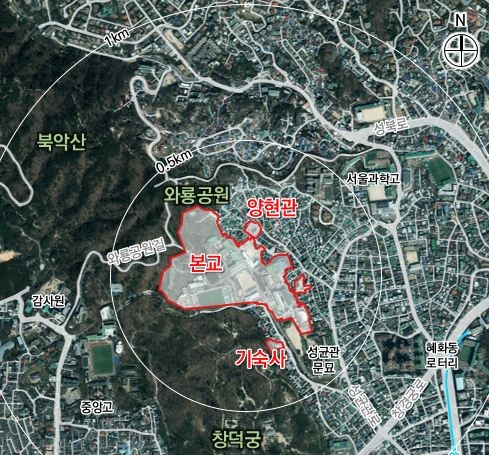 성균관대 위치도. [서울시 제공]