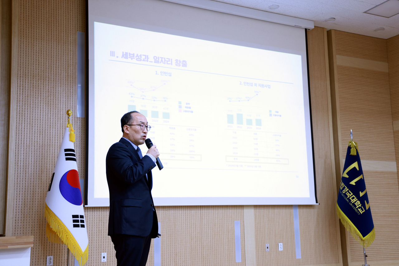 21일 국립경국대학교 안동형일자리사업단이 본교 어학원에서 2025 안동형 일자리사업단 성과 보고 및 사업설명회’를 개최했다.(국립경국대학교제공)