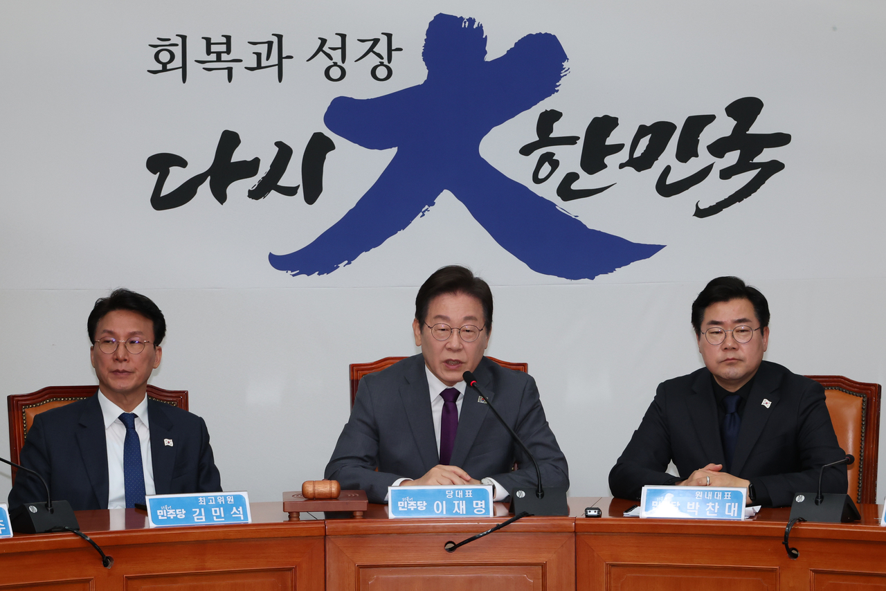 Opposition party leader Lee Jae-myung is seen on Friday. (Yonhap)