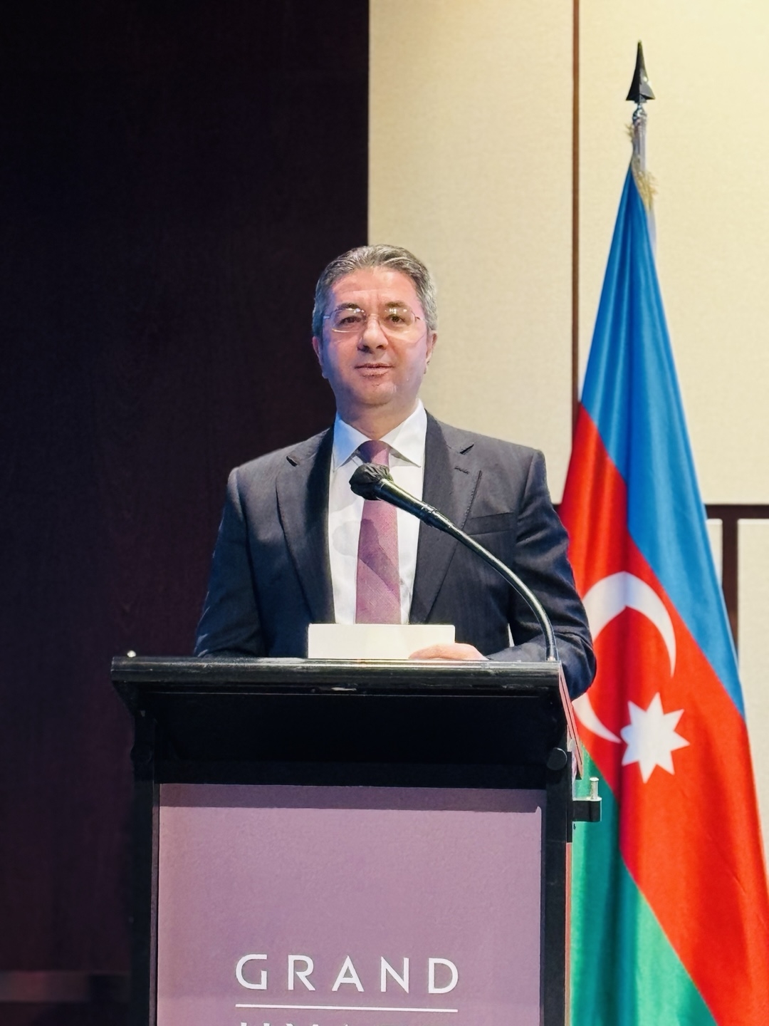 Azerbaijani Ambassador to Korea Ramin Hasanov speaks during Novruz celebrations at Grand Hyatt Seoul in Yongsan-gu, Seoul, Tuesday. (Sanjay Kumar/The Korea Herald)