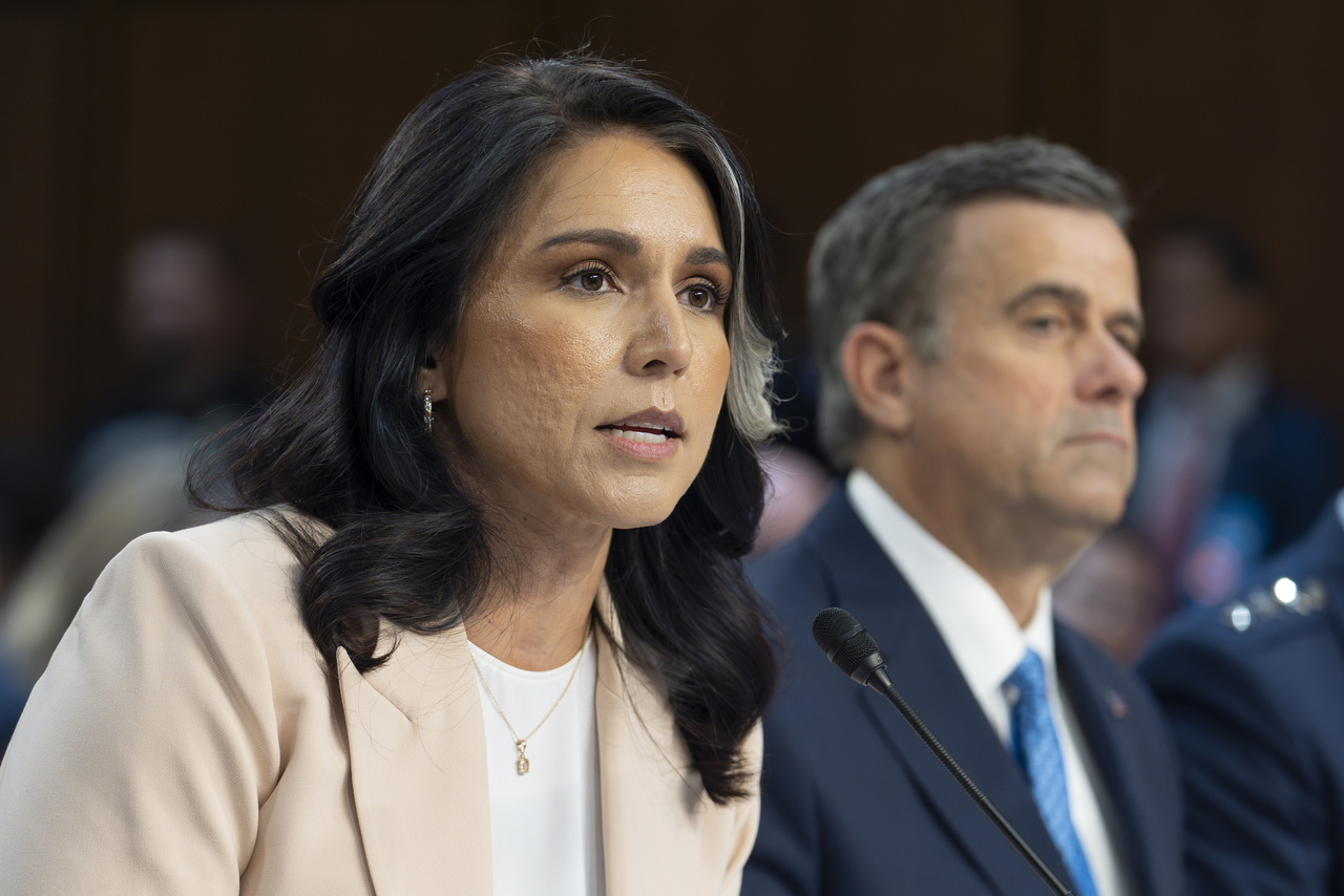 Director of National Intelligence Tulsi Gabbard testifies before the Senate Intelligence Committee hearing on "Worldwide Threats" on Capitol Hill in Washington on Tuesday. (AP-Yonhap)
