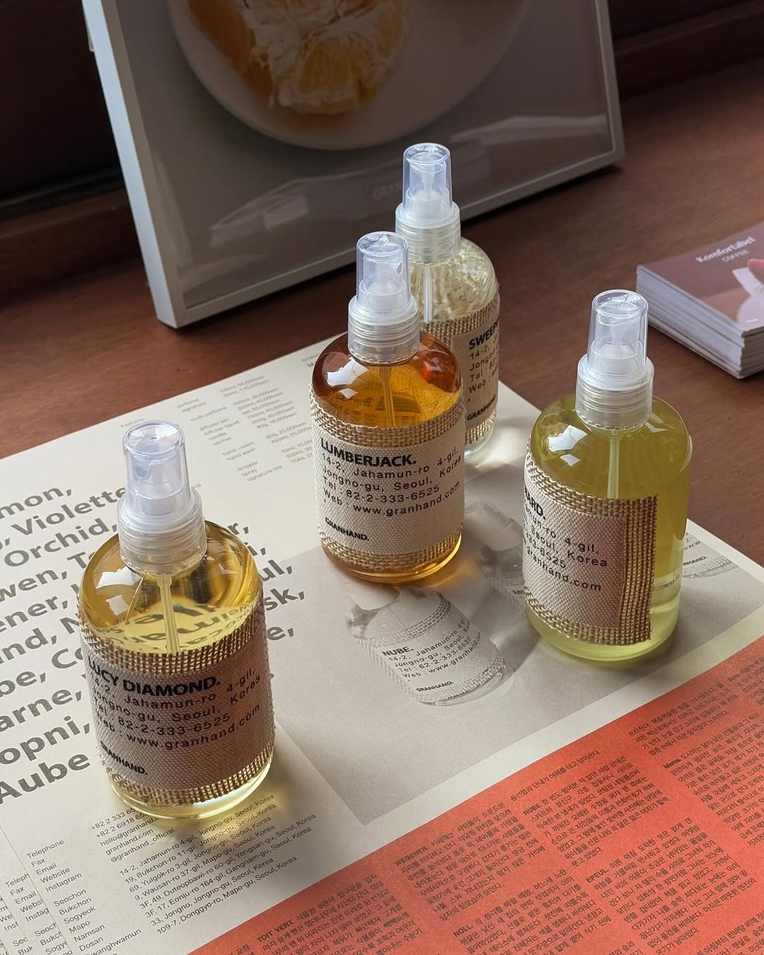 Granhand's perfumes with a description (Granhand Instagram)