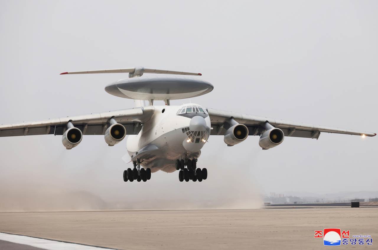 This image of a North Korean airplane similar to the South Korean Air Force's airborne early warning and control aircraft is published on Thursday. (KCNA)