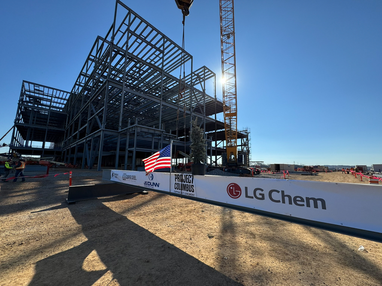 LG Chem's battery cathode plant is under construction in Clarksville, Tennessee. (LG Chem)