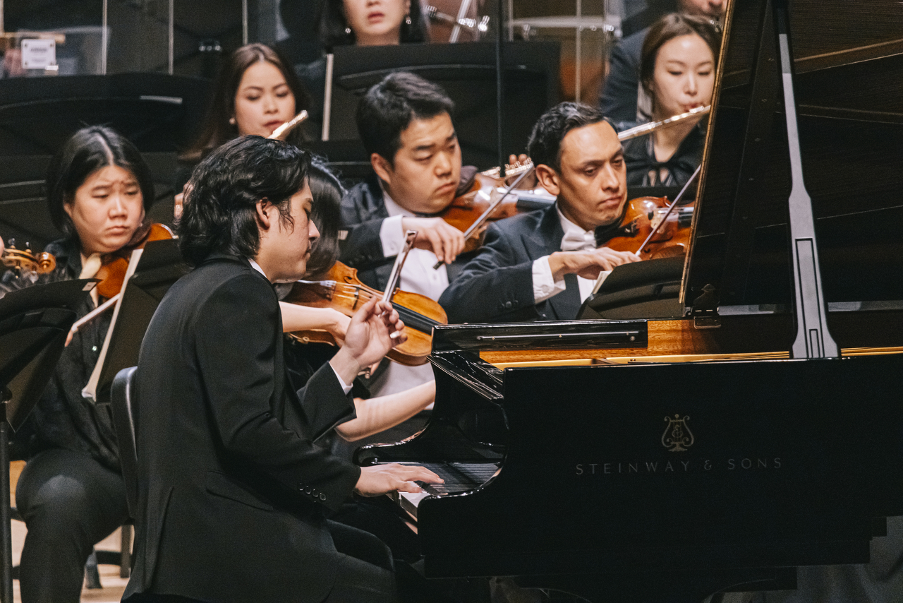 South Korean pianist Lim Yunchan performs during the opening concert of the Tongyeong International Music Festival at the Tongyeong Concert Hall in Tongyeong, South Gyeongsang Province on Friday. (TIMF)