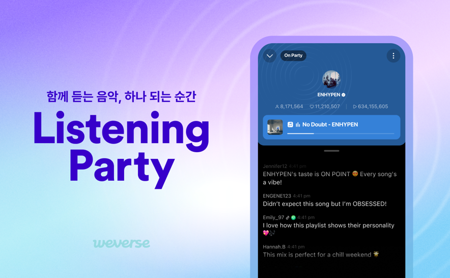 Weverse's Listening Party service is introduced. (Weverse Co.)