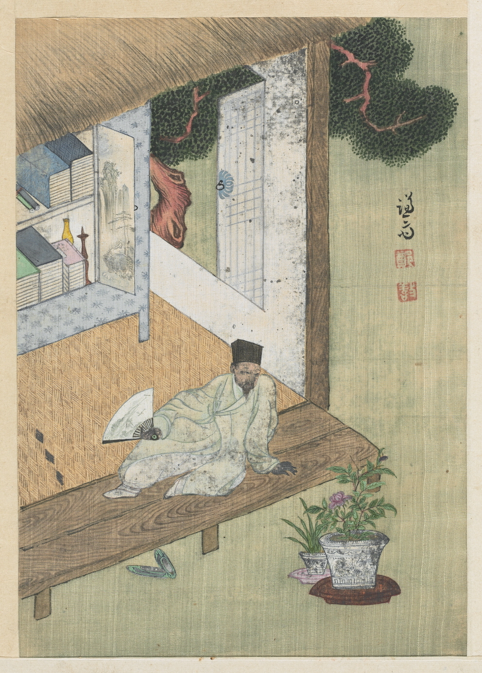 "Taking a Rest After Reading” by Jeong Seon (Courtesy of Hoam Museum of Art)