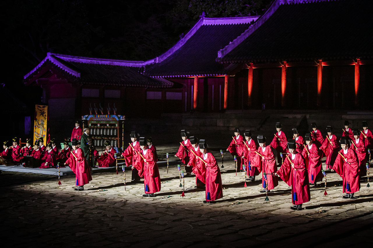 A royal court music performance at Jongmyo in May 2019 (Korea Heritage Service)