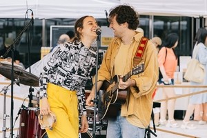 Weekly open-air market with live music at Namsan