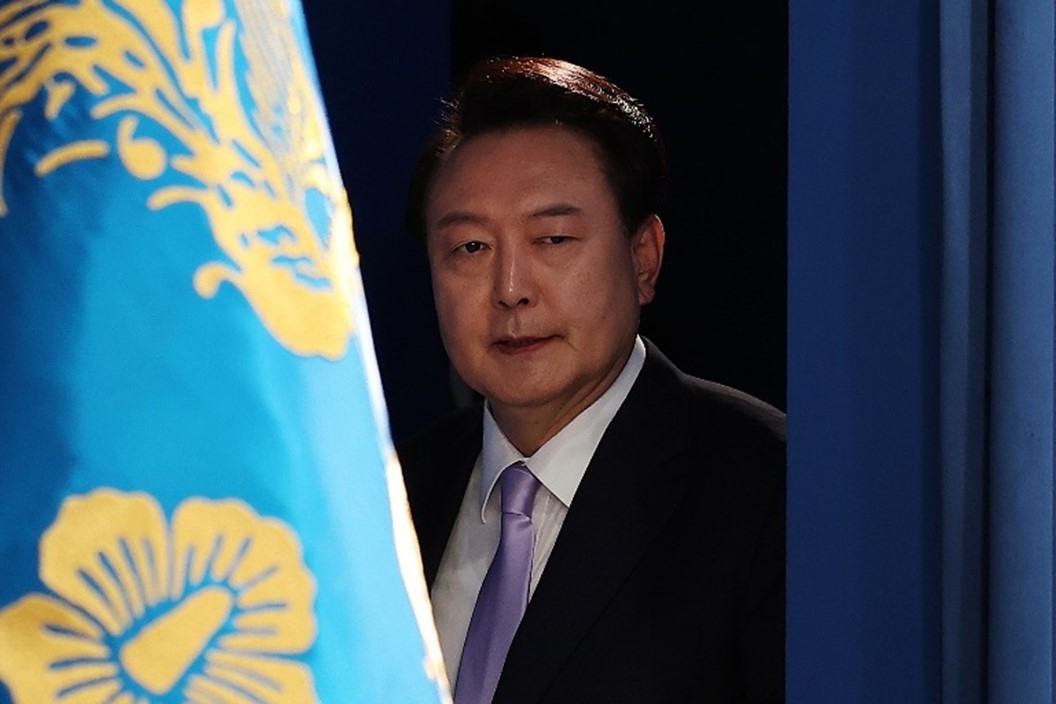 Yoon Suk-yeol during a press conference on state affairs at the presidential office on Nov. 7, 2024, in Seoul, South Korea. (Getty Images)