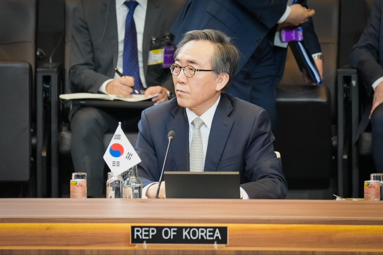 북대서양조약기구(NATO) 외교장관회의에 참석한 조태열 외교부 장관이 미국의 상호관세 부과에 대해 협의할 여지가 있다고 밝혔다. [외교부 제공]