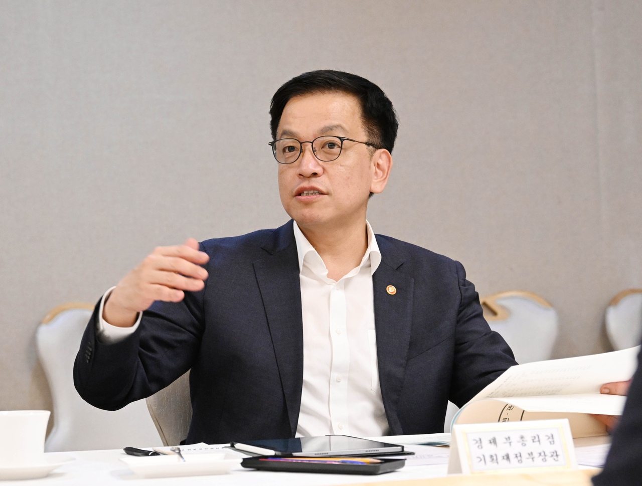 Finance Minister Choi Sang-mok is seen on Thursday. (Yonhap)