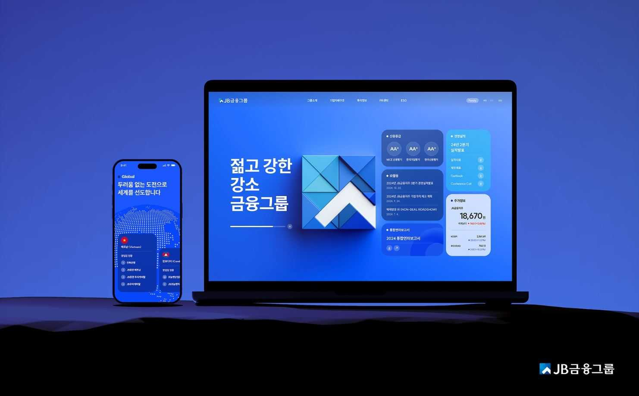 JB금융그룹이 경영활동에 관련된 정보들을 손쉽게 찾아볼 수 있도록 홈페이지를 개편했다. [JB금융그룹]