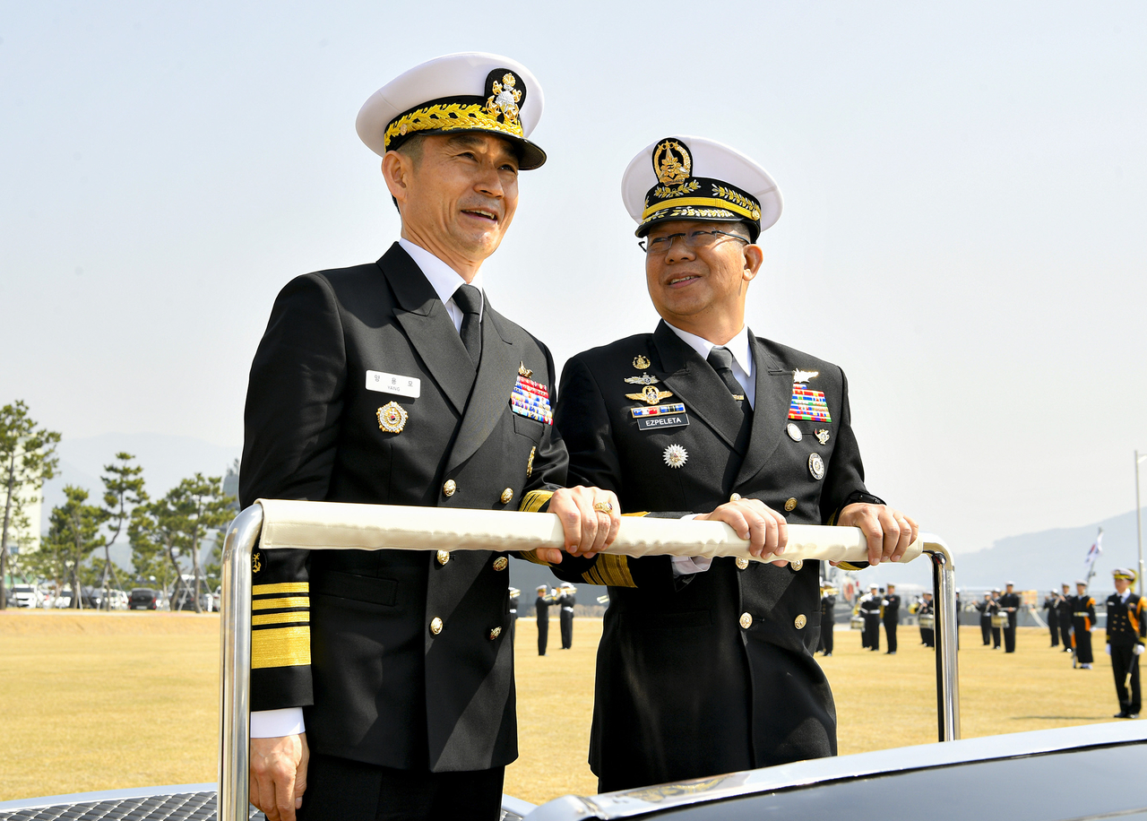 Naval Chief of Operations Adm. Yang Yong-mo is seen on Mar. 25. (Republic of Korea Navy)