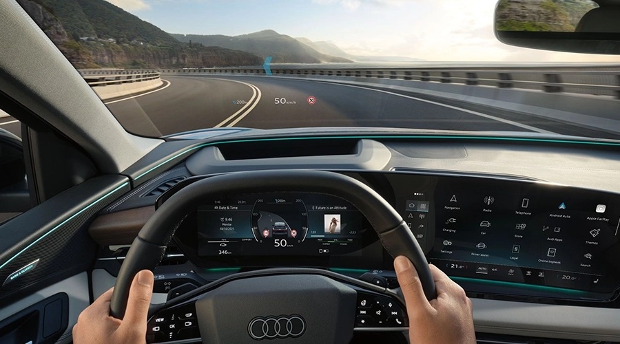 Driver’s seat view of the all-new Audi Q6 e-Tron SUV (Audi)