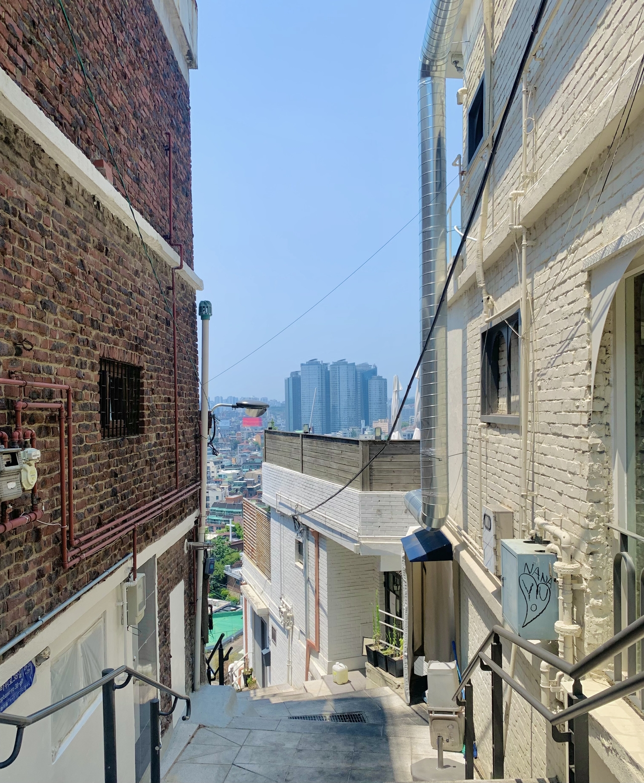 A view from the upper village at the top of the 108 steps