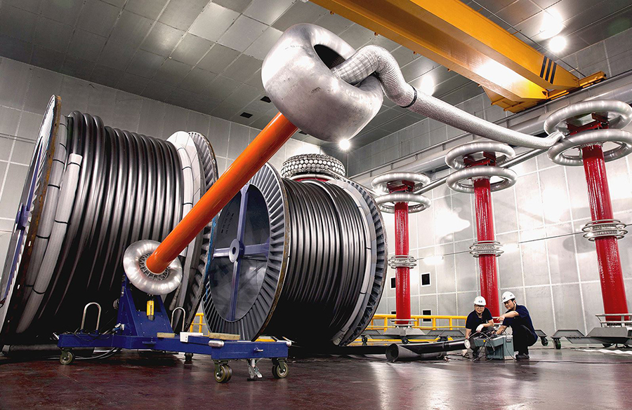 LS Cable & System’s ultrahigh-voltage power cable is coiled. (LS Cable & System)