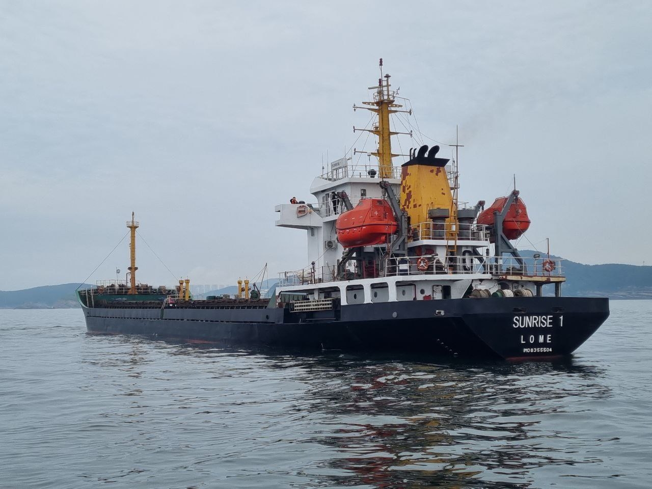The Sunrise 1, a vessel subject to South Korea’s unilateral sanctions for illegally transporting North Korean-produced iron ore, is seen detained in South Korean territorial waters. (Republic of Korea Ministry of Foreign Affairs)