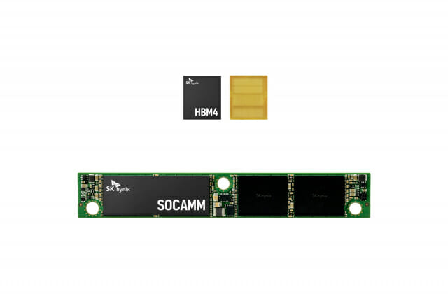 SK hynix SOCAMM (bottom) and HBM4 chips (SK hynix)