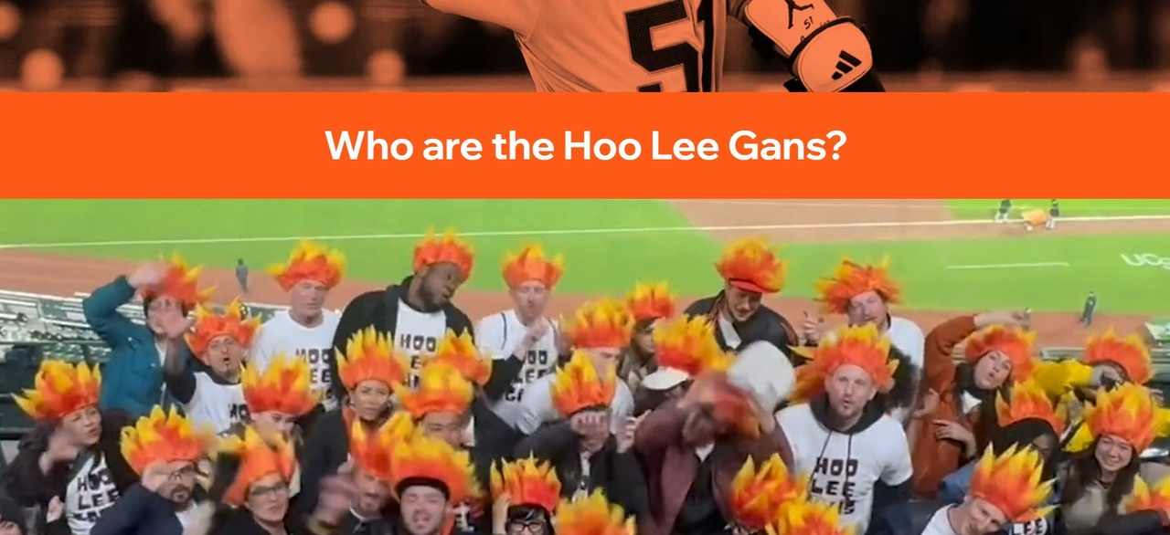 A screengrab of the homepage of "Hoo Lee Gans," a group of San Francisco Giants fans who have been cheering on Lee Jung-hoo. (Homepage of SF Hoo Lee Gans)