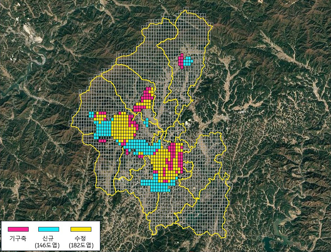 영주시 고정밀 전자지도 2025년 인덱스. (영주시 제공)