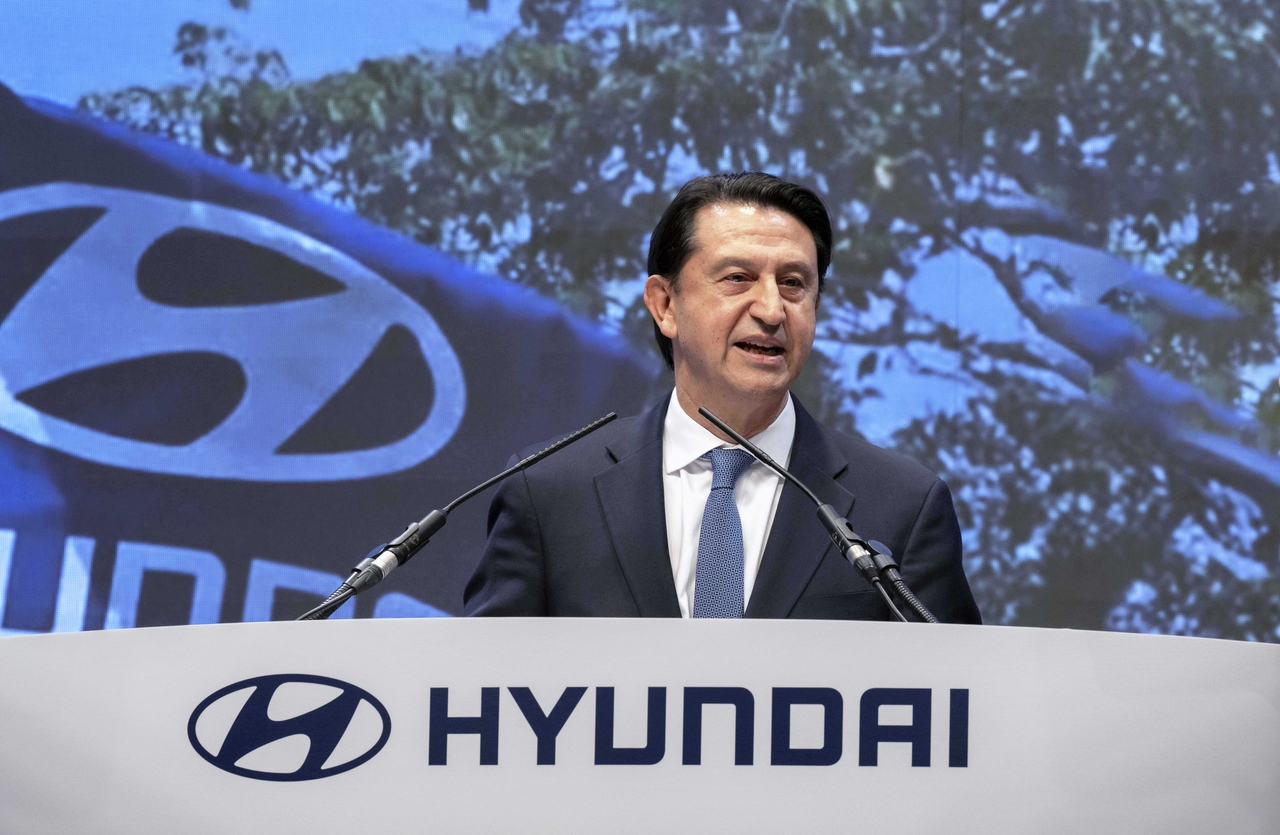 Hyundai Motor Company CEO Jose Munoz speaks during the firm's general meeting of shareholders at El Tower in southern Seoul on Thursday. (Hyundai Motor Group)
