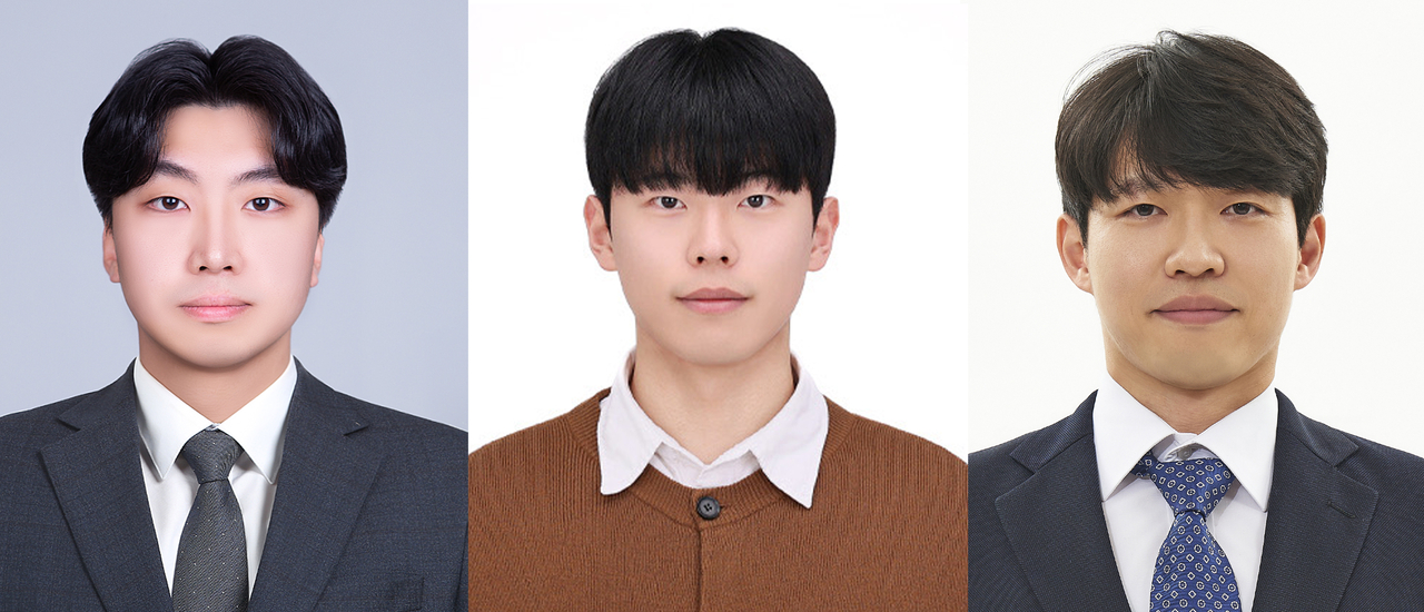 이창의(왼쪽부터)·오민규 학생, 박요한 교수.[계명대 제공]