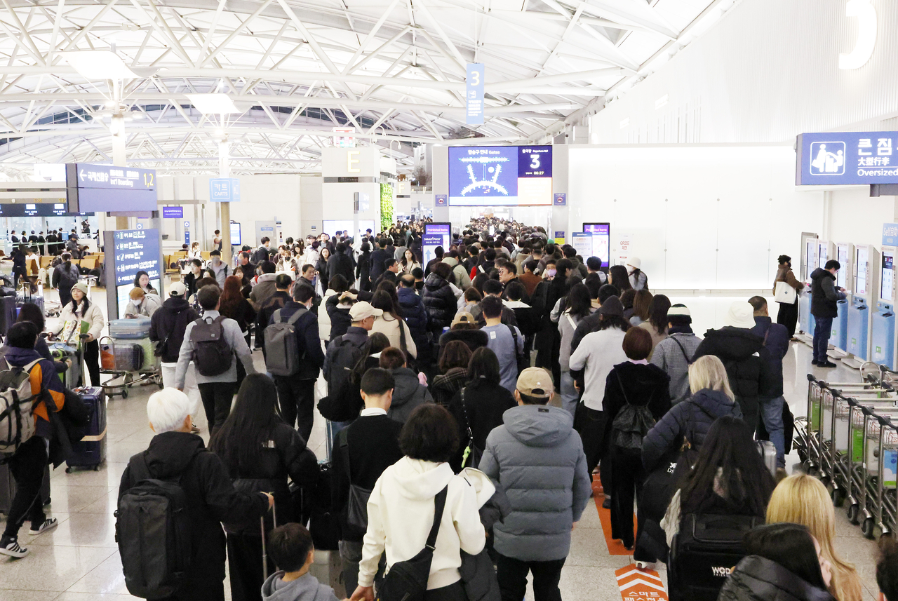 인천국제공항 제1여객터미널 출국장 모습 <연합>