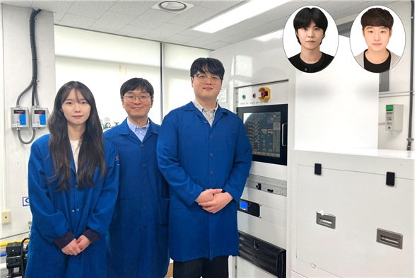 이번 연구를 수행한 KAIST 연구진. 김은영(왼쪽부터) 반도체공학대학원 박사과정, 김경민 신소재공학과 교수, 김도훈 신소재공학과 박사과정, 정운형 박사, 김근영 박사.[KAIST 제공]