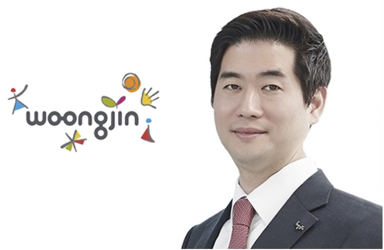 웅진 CI 및 윤새봄 웅진 대표이사 [회사 제공]