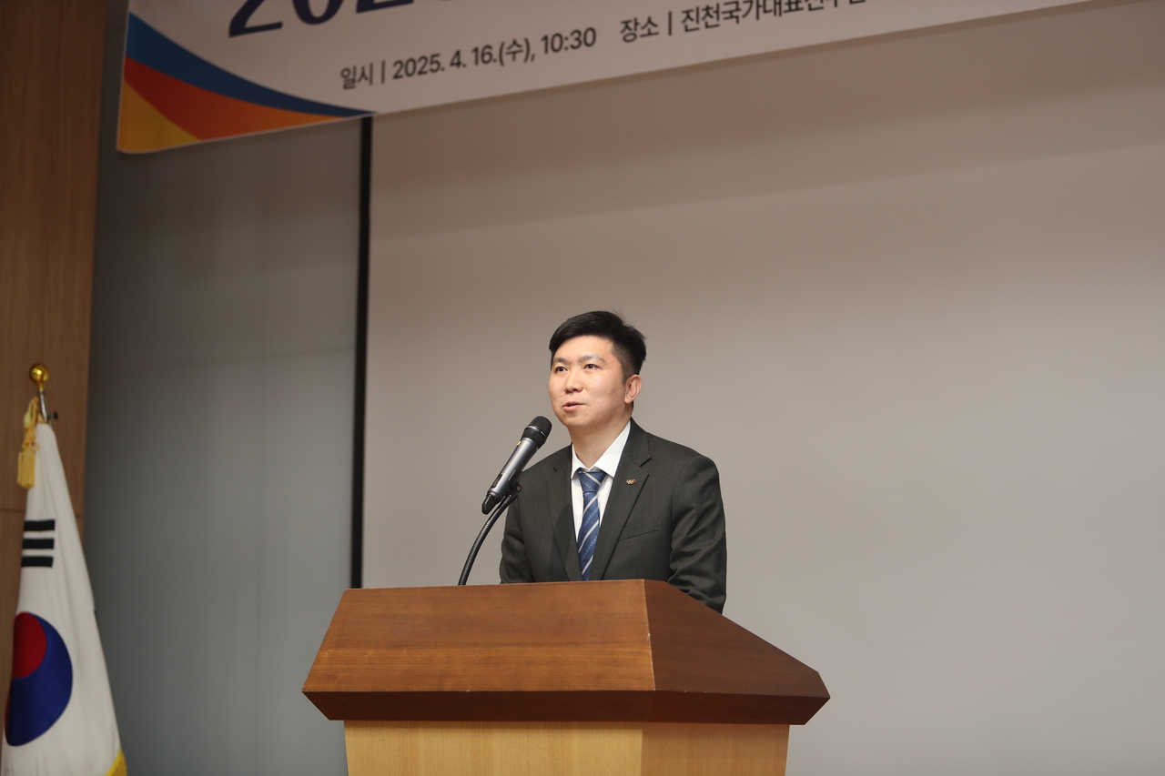 16일 종목단체장 간담회서 인사말 하는 유승민 대한체육회장   [대한체육회 제공]