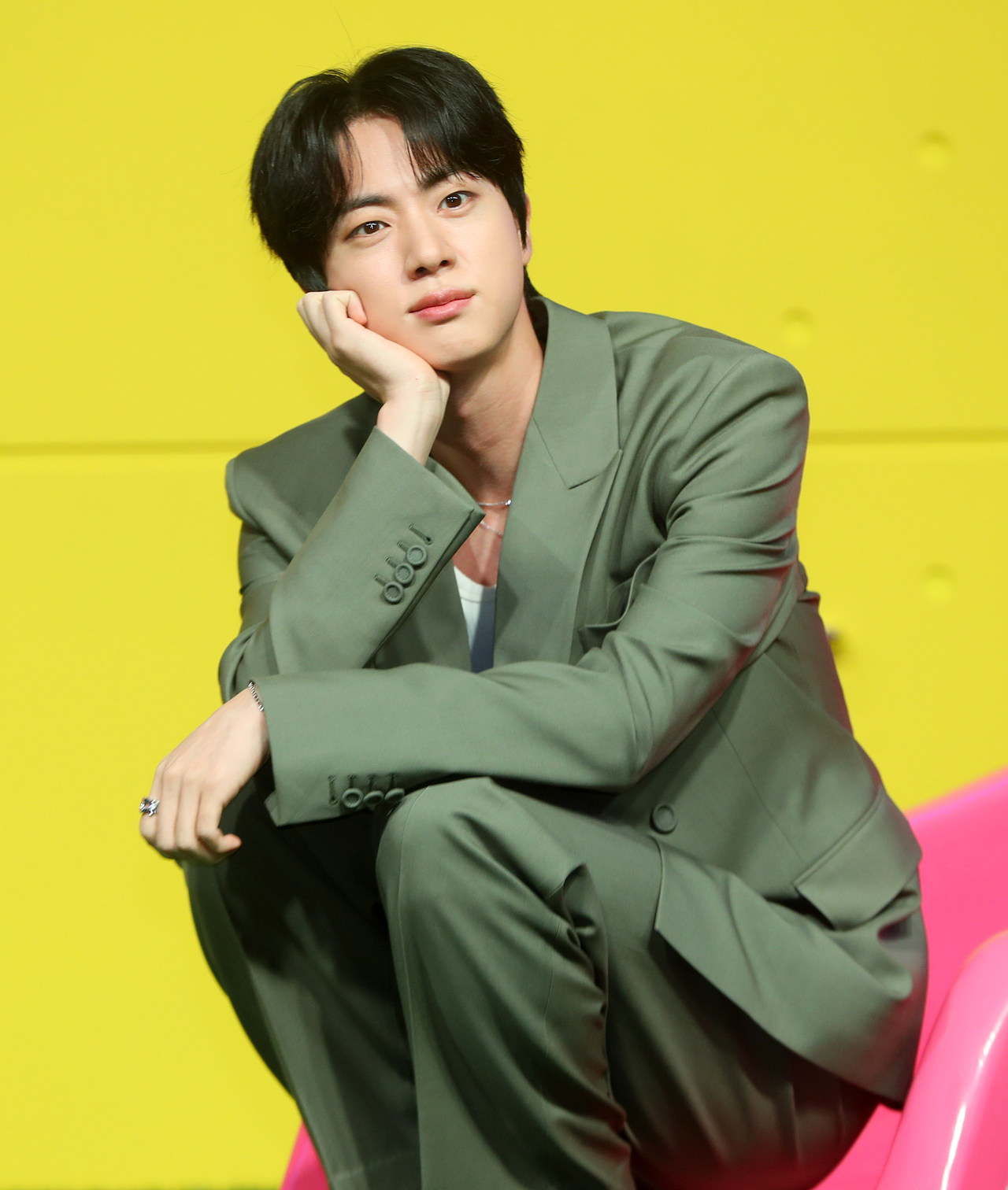 BTS' Jin is seen in this photo taken on Tuesday. (Yonhap)