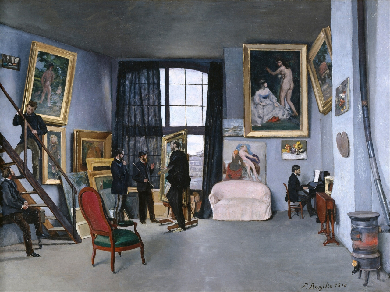 프레데리크 바지유, 바지유의 작업실, 1870, 캔버스에 유채, 98x128cm, 오르세 미술관