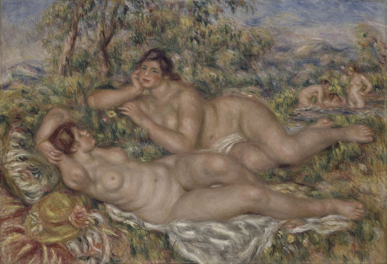 오귀스트 르누아르, 목욕 뒤 휴식, 1918~1919, 캔버스에 유채, 110x160cm, 오르세 미술관