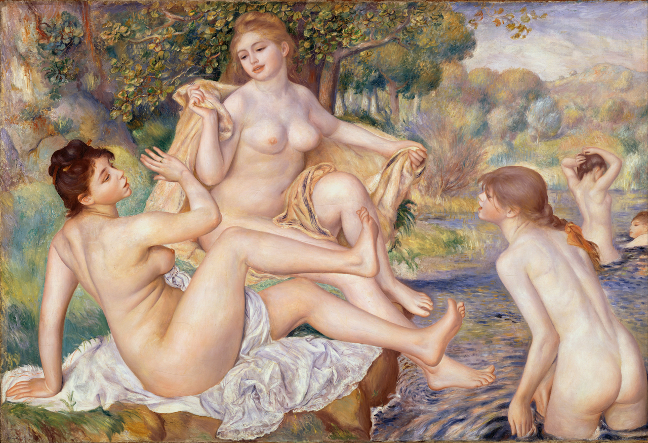오귀스트 르누아르, 대수욕도, 1884~1887, 캔버스에 유채, 117.8x170.9cm, 필라델피아 미술관