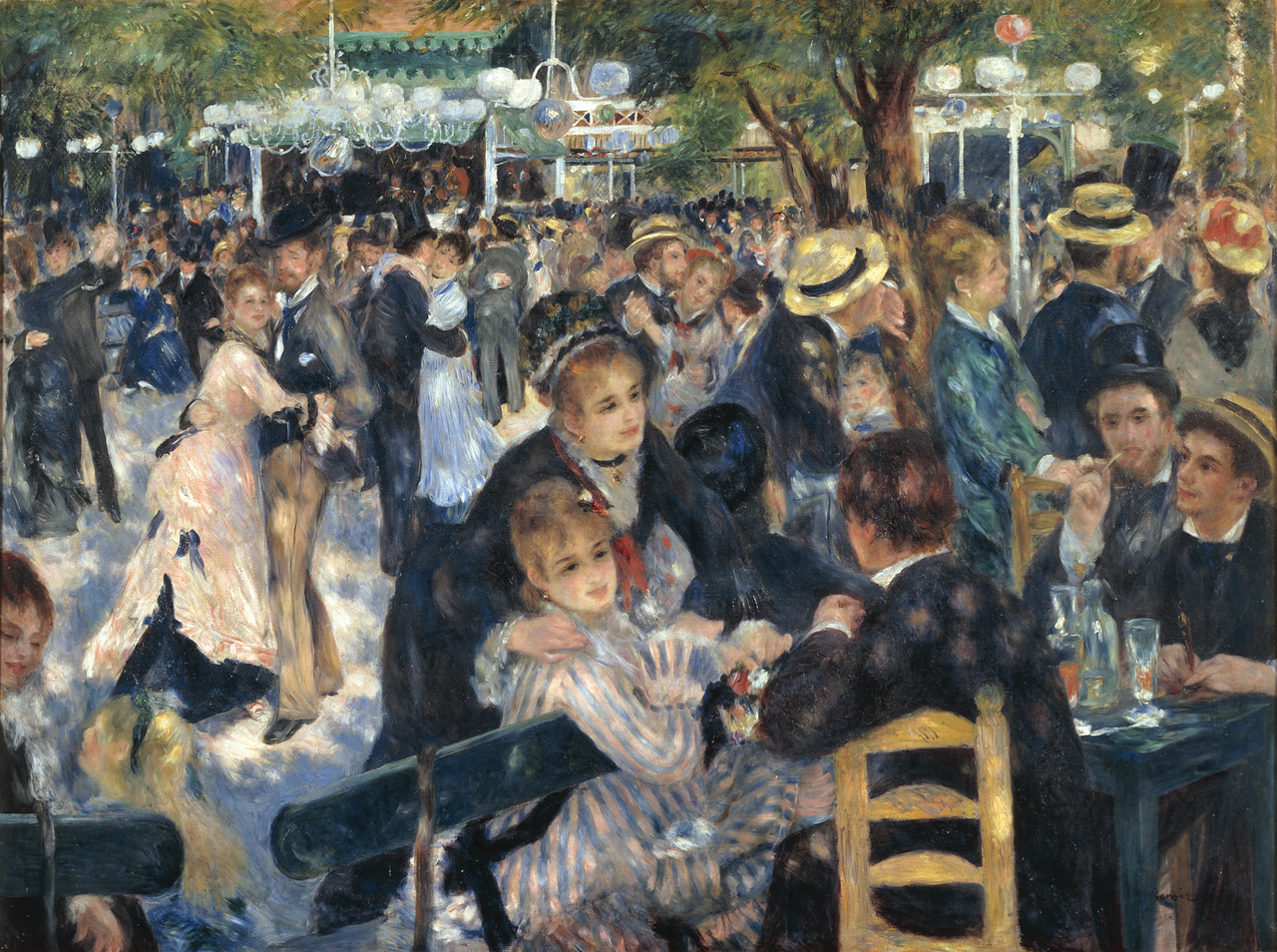 오귀스트 르누아르, 물랭 드 라 갈레트의 무도회, 1876, 캔버스에 유채, 131x175cm, 오르세 미술관
