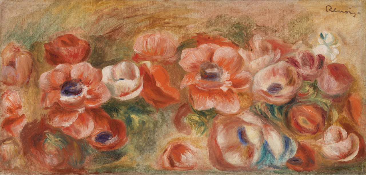 오귀스트 르누아르, 아네모네, 1912년경, 캔버스에 유채, 22.7x46.7cm, 반스 파운데이션