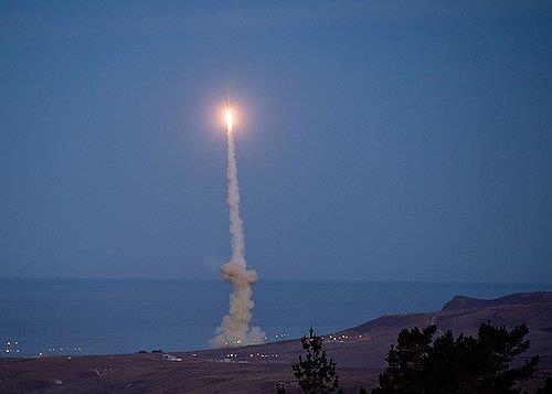 An interception test involving a US intermediate range ballistic missile in 2023 (US Missile Defense Agency)