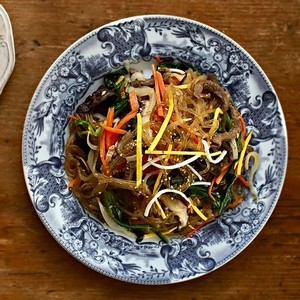 4. Japchae (potato starch noodles stir-fried with vegetables)