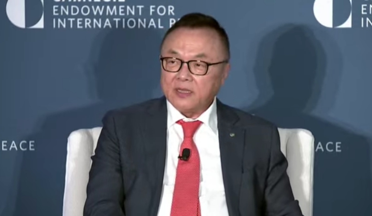 Whang Joo-ho, the president and CEO of the Korea Hydro & Nuclear Power Co., speaks during a forum hosted by the Washington-based Carnegie Endowment for International Peace on Monday. (Youtube)