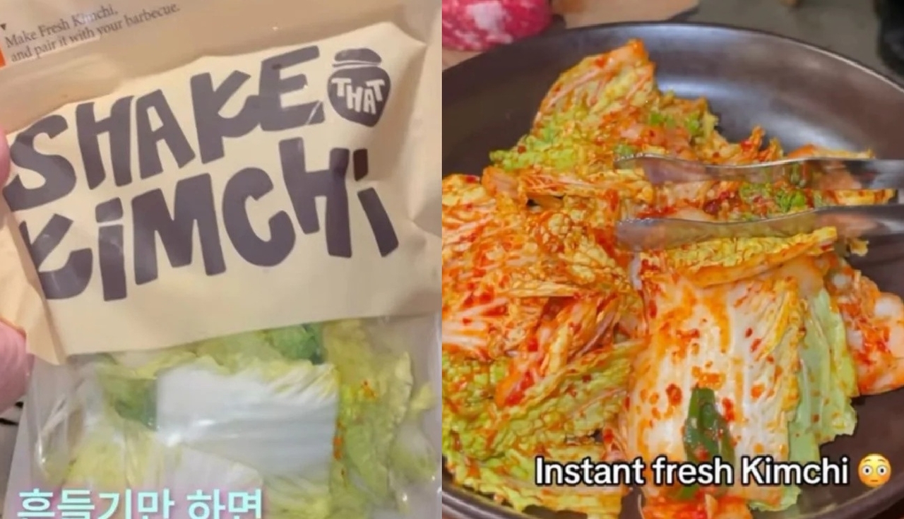 봉지째 흔들어 만드는 즉석 김치가 등장해 온라인에서 화제다. [온라인 커뮤니티 갈무리]