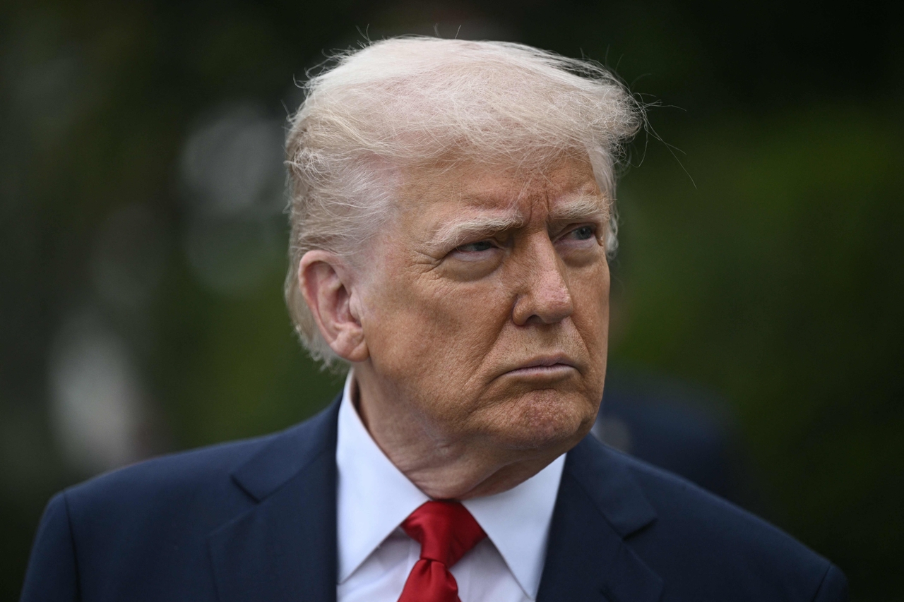 US President Donald Trump looks on as he hosts the annual Easter Egg Roll on the South Lawn of the White House in Washington on Monday. (AFP-Yonhap)