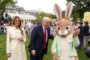 Trump greets people for Easter celebration