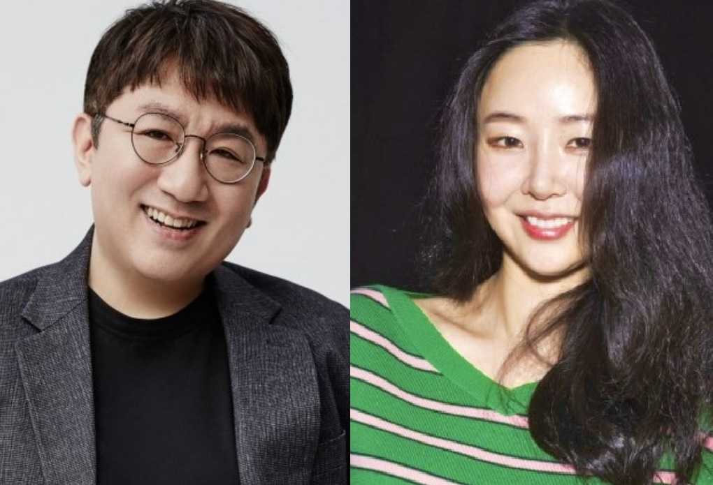 방시혁(왼쪽) 하이브 이사회 의장과 민희진 전 어도어 대표. 두 사람 간 벌어진 법정 다툼은 걸그룹 뉴진스와 어도어 간 분쟁으로 비화됐다.