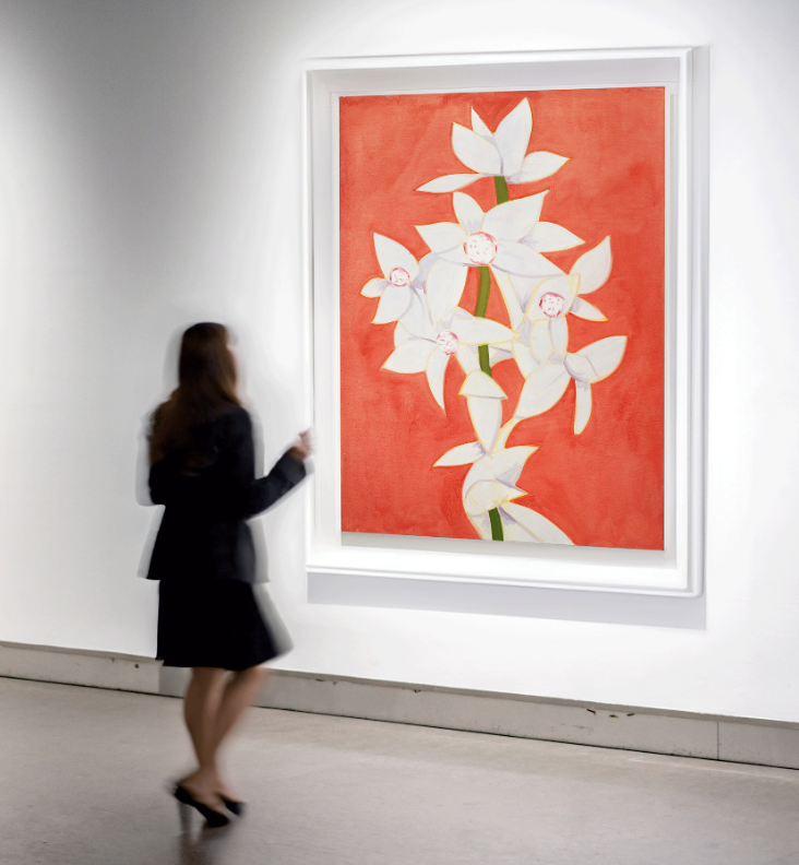 알렉스 카츠의 ‘Cymbidium Yellow on Red’(2020). [아티피오]