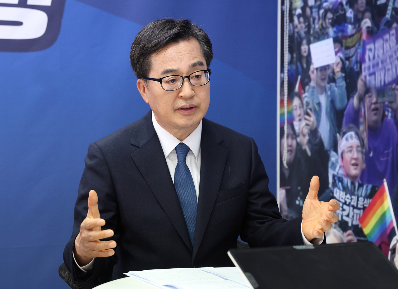 Liberal presidential hopeful and Gyeonggi Province Gov. Kim Dong-yeon (Courtesy of Kim's presidential campaign team)