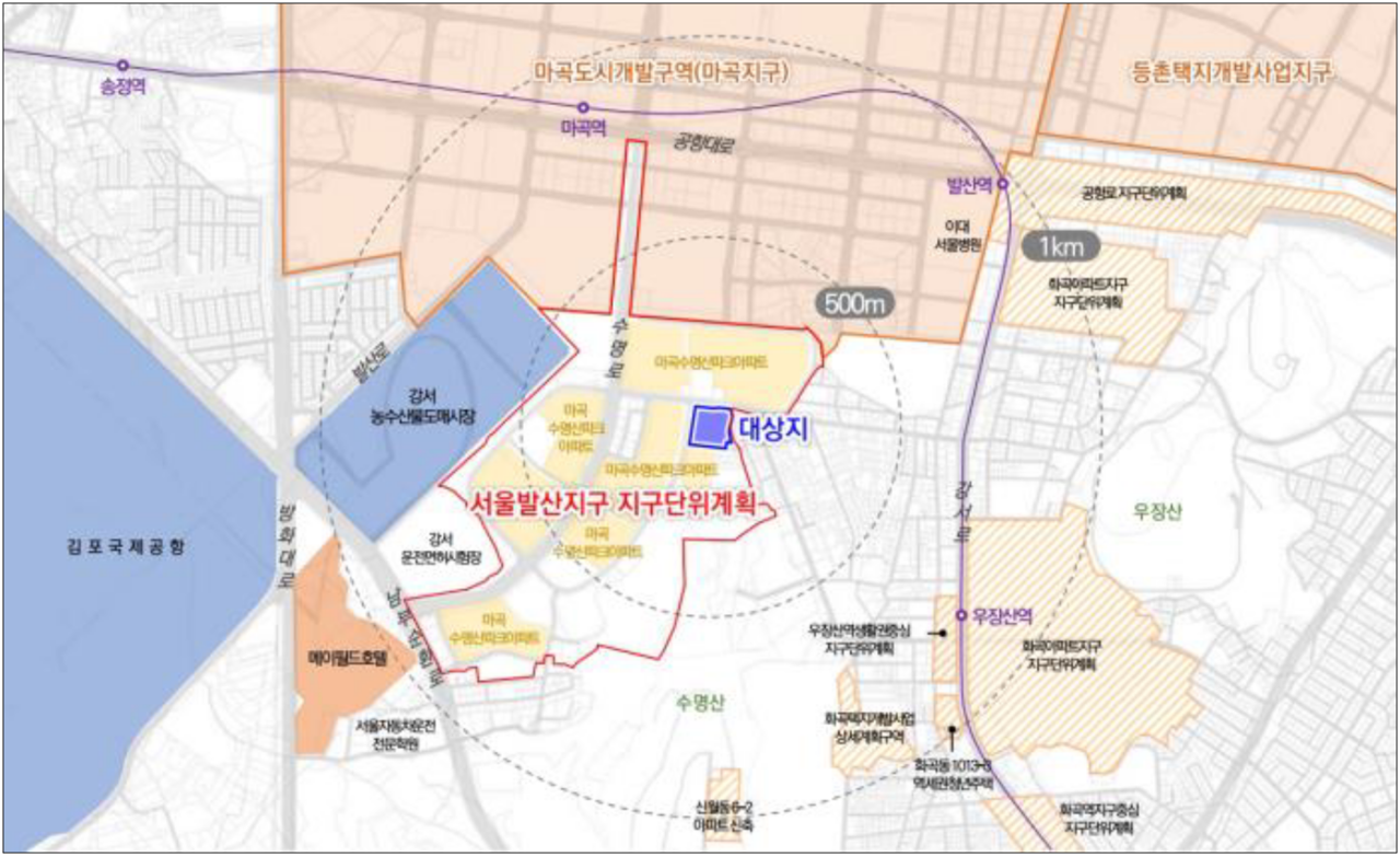 내발산동 743번지 서울발산지구 위치도. [서울시]
