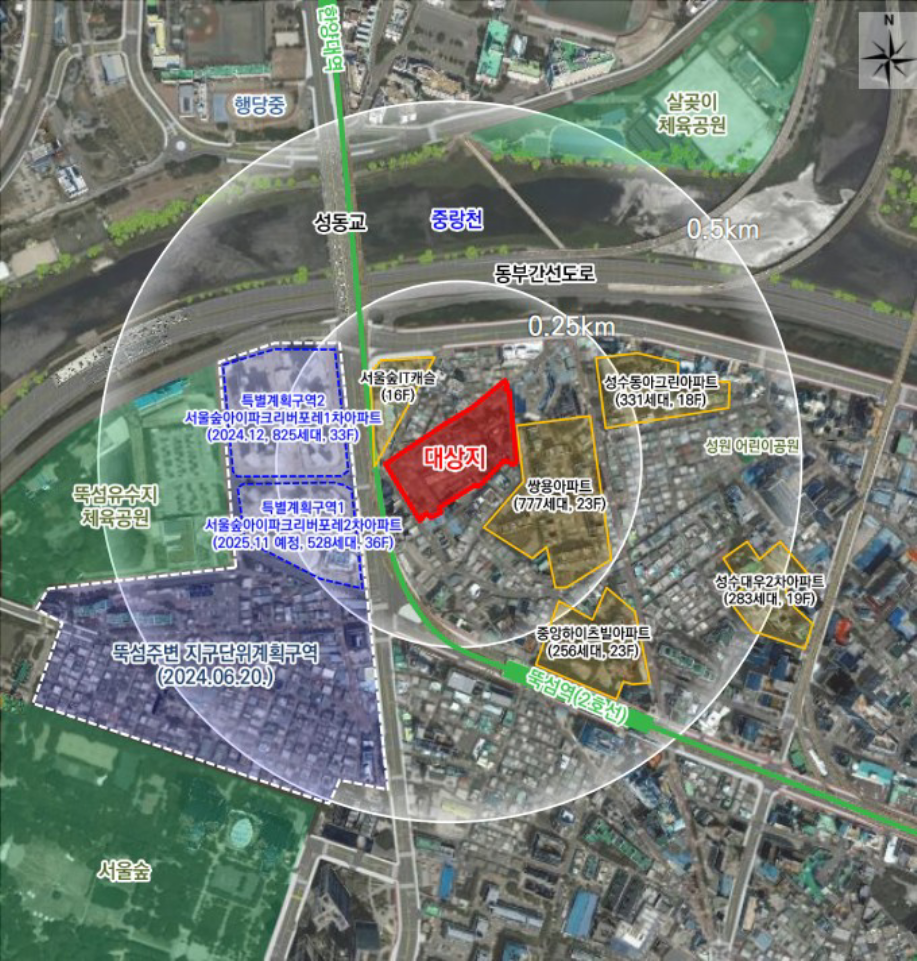 성동구 성수동1가 656-1267번지 일대 위치도. [서울시]