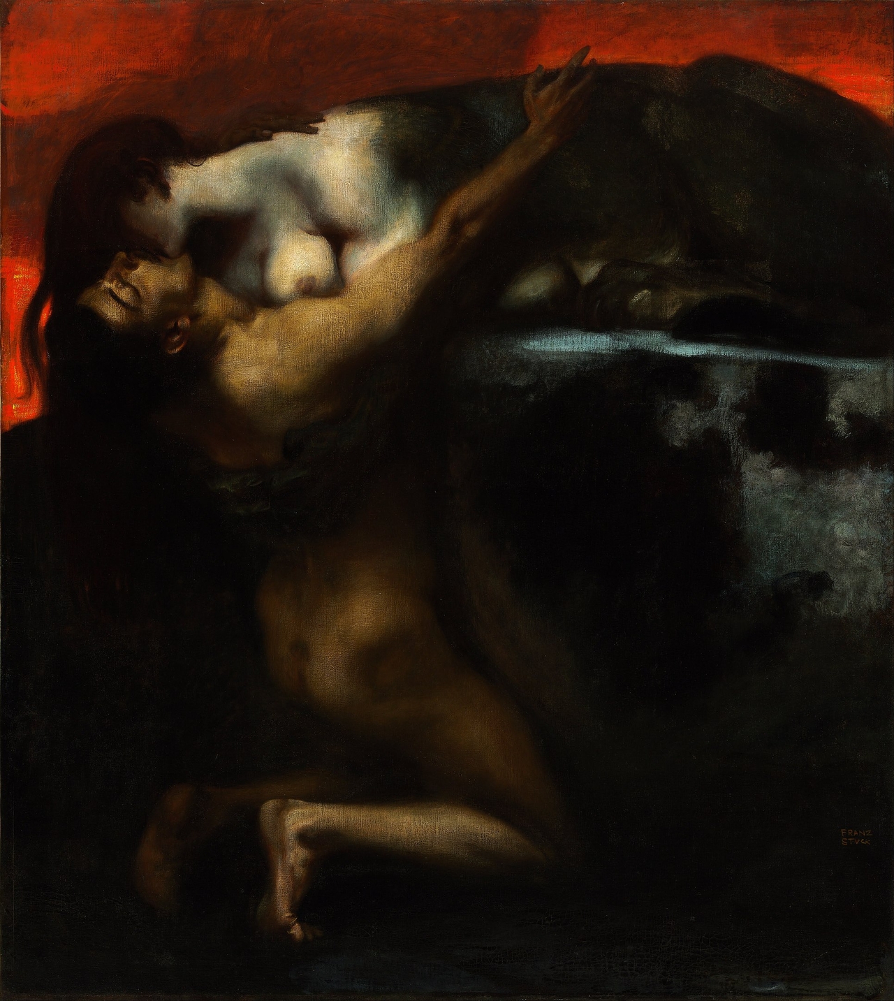 프란츠 폰 슈투크, 스핑크스의 키스, 1895, 캔버스에 유채, 160x144.8cm, 부다페스트 미술관